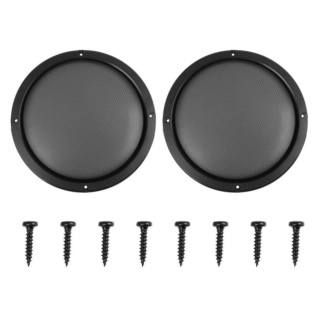 Unique Bargains 2pcs 8' Black Round Car Speaker Cover Steel Mesh Sub Woofer Subwoofer Grill Protector