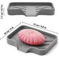 thumbnail image 2 of shiyou-1 Pcs Grey Silicone Self Draining Rectangular Soap Dish - Waterfall Soap Tray - Soap Dishes for Bar Soap - Soap Box - Soap Case - Soap Container - Soap Pads - Kitchen Sink - Shower - Bathroom, 2 of 4