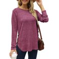 thumbnail image 5 of gakvbuo Plus Size Pullover Sweaters For Women Long Sleeve Sweatshirts Fall Tunic Tops Women Casual Long Sleeve Solid Shirts Lightweight Round Neck Button Down Tunic Tops, 5 of 8