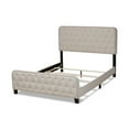 thumbnail image 3 of Annalisa Modern Transitional Beige Fabric Upholstered Button Tufted Full Size Panel Bed, 3 of 5