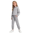 thumbnail image 6 of Girls Athletic Sweatsuit 2 Piece Outfit Long Sleeve Hoodie Pullover Sweatshirt Sweatpants Set Kids Teen Fall Trendy Tracksuit, 6 of 9