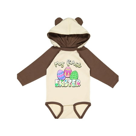 

Inktastic My 1st Easter Colorful Decorated Eggs Gift Baby Boy or Baby Girl Long Sleeve Bodysuit