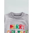 thumbnail image 5 of Seyurigaoka Christmas Baby Girls Boys Romper, Letter Print Round Neck Long Sleeve Bodysuit, 5 of 8