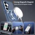 thumbnail image 4 of Asuwish Phone Case for Samsung Galaxy S26 5G Tempered Glass Screen Protector Magnetic Folding Stand Frosted Translucent Rugged Shockproof Protective Cell Cover S 26 26S 26 26S Women Men Blue, 4 of 6