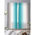 thumbnail image 3 of Abstract Sheer Curtains 84 Inches Long 2 Panels Dark Gray Turquoise Gradient Ombre Light Filtering Semi Sheer Window Curtains Drapes for Bedroom Living Room 52"x84", 3 of 7