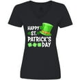 thumbnail image 3 of Inktastic Happy St. Patrick's Day Green Hat and Clovers Women's V-Neck T-Shirt, 3 of 5