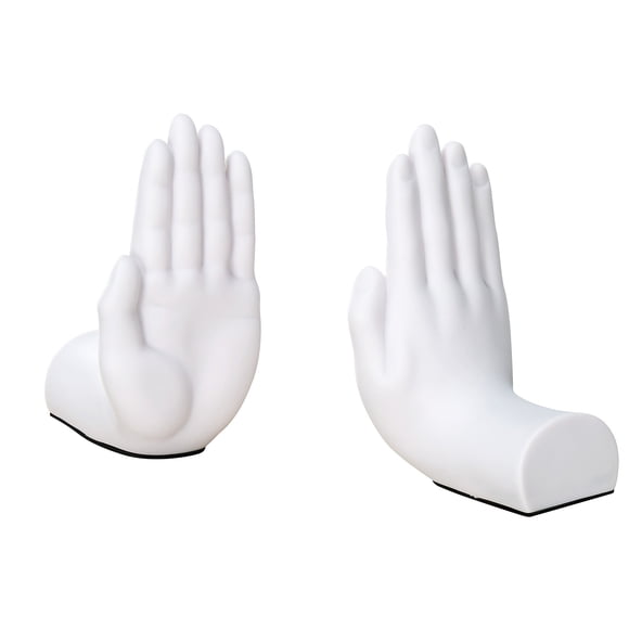 Set de 2 Sujetalibros Escultura Manos Danya B Blanco 11x10x18 cm