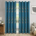 thumbnail image 3 of VOGOL Dark Blue Curtains for Bedroom, Colorful Leaves Print Grommet Top Drapery Panels for Living Room, Farmhouse Window Treatment Set 96 Inch Length for Hallway Closet 2 Panels, 52 x 96, 3 of 7