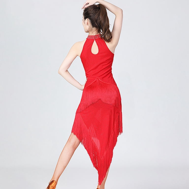 fringe holiday dresses Pink String Him Along Fringe Dress | XS | One Shoulder Fringe Dress with Side Cut-Out