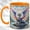 Orange, variant on Pastel Dragon Coffee Mug, Mountain Dragon Mug, Ceramic 11 oz