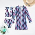 thumbnail image 4 of WILLBEST Traje de Baño Dama conjuntos de Bikini de 3 Piezas para Mujer Trajes de Baño Vintage con Estampado Floral Trajes de Baño con Cubiertas de Manga Larga, 4 of 6