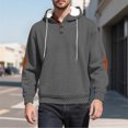 thumbnail image 1 of pstuiky manga larga de hombre, Blusa informal y moderna de color liso con capucha y botones de manga larga para hombre Tops de talla grande para hombre m, 1 of 9