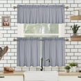 thumbnail image 3 of Haperlare Kitchen Curtains Farmhouse Embossed Textured Soft Microfiber Blackout Tier Curtains for Cafe Bathroom, Gray, 30"W x 24"L 2 Panels, 3 of 8