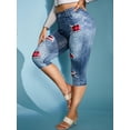 thumbnail image 1 of Talla grande 3D RAIPADO JEAN IMPRESIÓN PLAYLE CAPRI Jeggings Rosegal Leggings de talla grande, 1 of 5