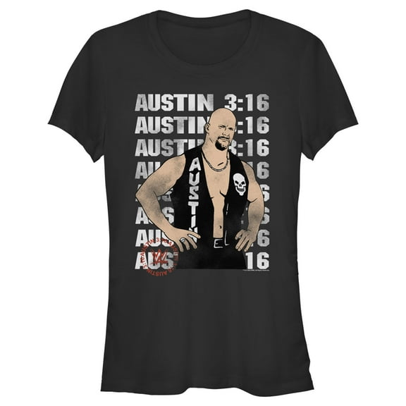 Junior's WWE Stone Cold Steve Austin 3:16 Animated  Graphic Tee Black X Large
