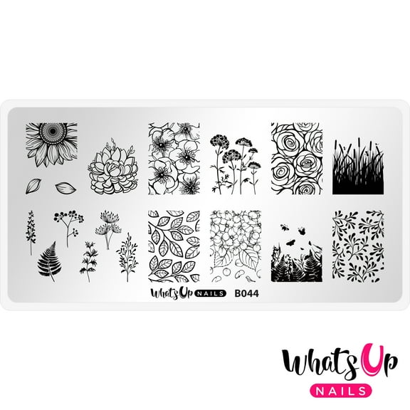 Whats Up Nails B044 From Ground Comes Life Metal Stamping Plate for Nail Art Design