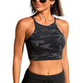 thumbnail image 1 of Top de Bikini CRZ YOGA Cuello Alto con Espalda Racer y Relleno Gris S, 1 of 5
