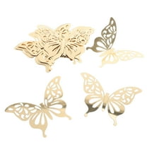 WORGEOUS 12 PCS Butterfly Wall Sticker Rose Gold Stickers Fake Decoration Mirror