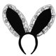 thumbnail image 1 of Aros para el pelo con orejas de conejo de encaje de felpa, tocado para mujer para fiesta, Cosplay (negro), 1 of 6