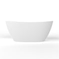 thumbnail image 3 of JERFIT 61" Modern Freestanding Soaking Bathtub, Matte White Solid Surface, Deep Soak Tub for Bathroom, 3 of 10