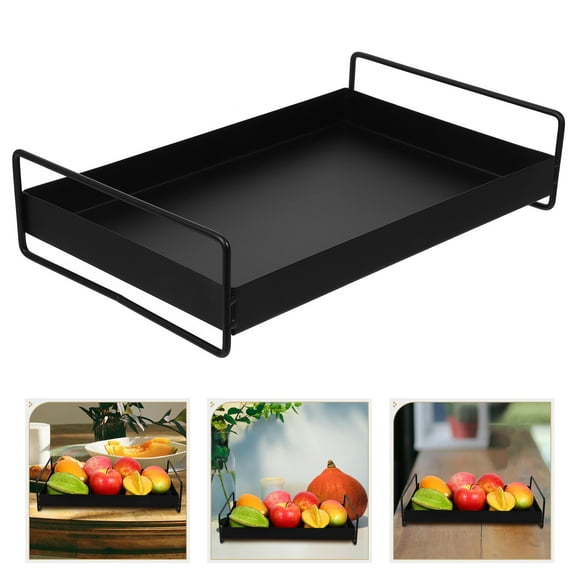 HOMEMAXS Serving Tray Food Serving Plate Side Handles Beverage Serving Tray for Coffee Table