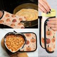 thumbnail image 5 of Yayeee Oven Mitts and Pot Holder Set of 2 Heat Resistant Kitchen Gloves Baking Hot Pad, Colorful Halloween Pumpkin Pattern, 5 of 5