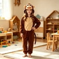 thumbnail image 5 of SIYUDAN Unisex Boys Girls Animal Onesie Pajamas Long Sleeve Zip up 3D Ears Hooded Onesie Jumpsuits Christmas Pajamas Monkey Onesie Girls Christmas Outfit 11-12 Years, 5 of 5