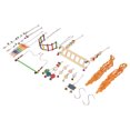 thumbnail image 2 of ZOUSSIQI 12pcs Chicken Coop Toys Colourful Lyre Swing Suspension Bridge Ladder Fruit Forks Mirror Rattan Ball String Set CW2519#16016, 2 of 13