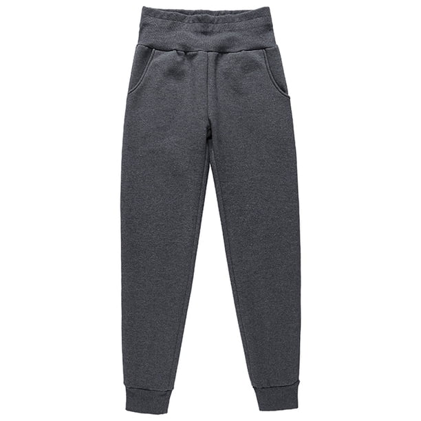 Pantalón de chándal de invierno con pantalón de cachemira, acolchado y alargado(gris)