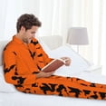 thumbnail image 6 of Sikiie Halloween Bats Mens Pajama Set, Soft Warm Long Sleeve Sleepwear, Cozy Button-Down Pjs for Men-X-Large, 6 of 7
