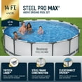 thumbnail image 2 of Bestway Steel Pro MAX 14' x 42" Metal Frame Above Ground Pool Set w/ Pump, Ladder, & Cover, 2 of 11