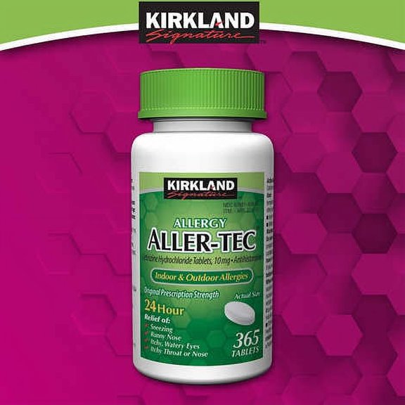 KS Aller-Tec Cetirizine Hydrochloride 10 mg - 365 Tablets