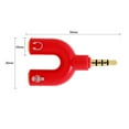 thumbnail image 3 of Bearachild Divisor de audio de 3,5 mm Conveniente conector estéreo Convertidor de sonido externo Teléfono Auriculares Altavoces Accesorios para Cables de audio/vídeo rojo, 3 of 6