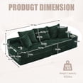 thumbnail image 3 of Oversized Boneless 4 Seats Sofa Couch with Cup Holder and Side Pockets, Upholstered Corduroy Sofa Couch Bed Cloud Couch with 3 Pillows and 2 Lumbar Pillows for Living Room, Apartmen, Emerald, 3 of 9