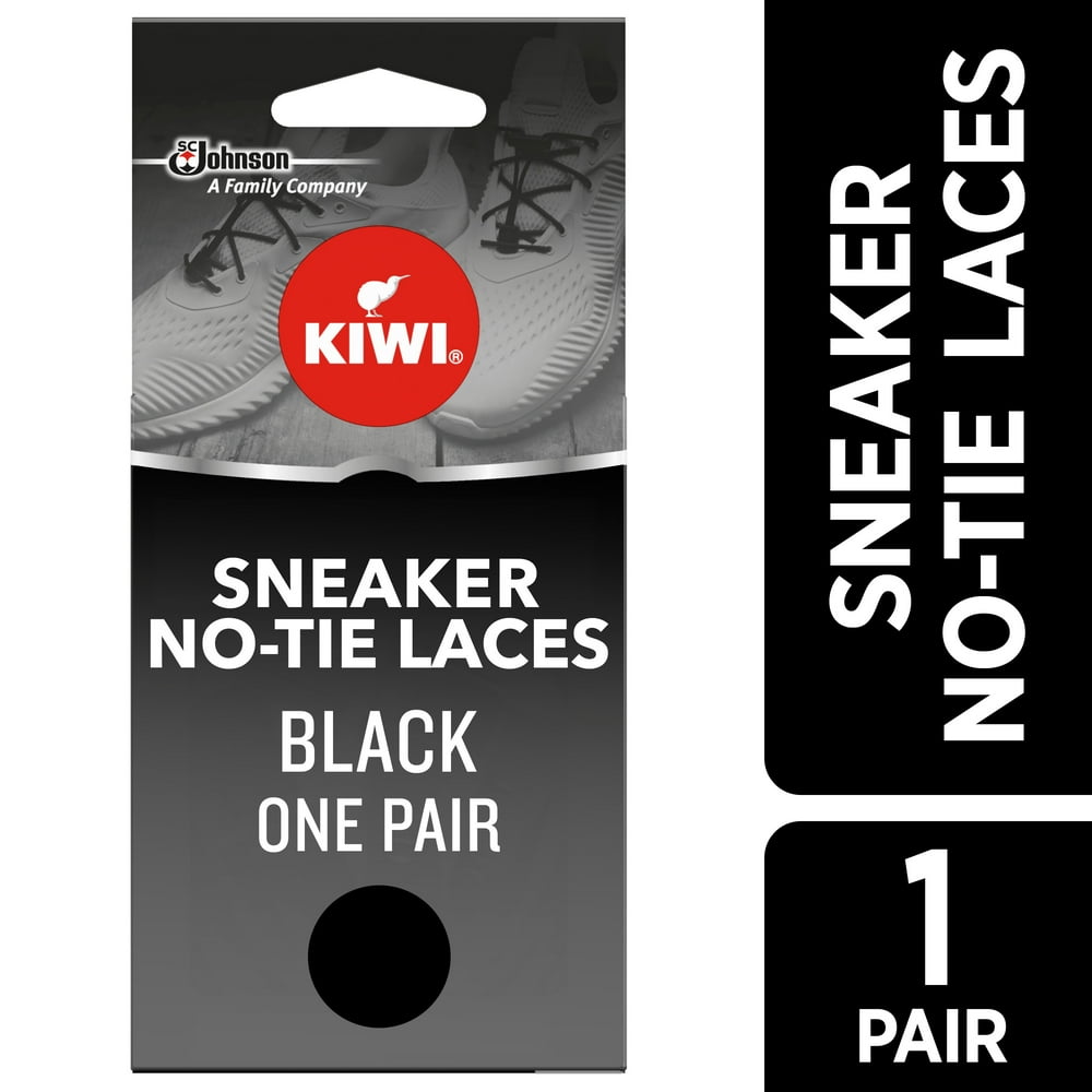 KIWI Sneaker NoTie Shoe Laces, Black, One Size Fits All (1 Pair