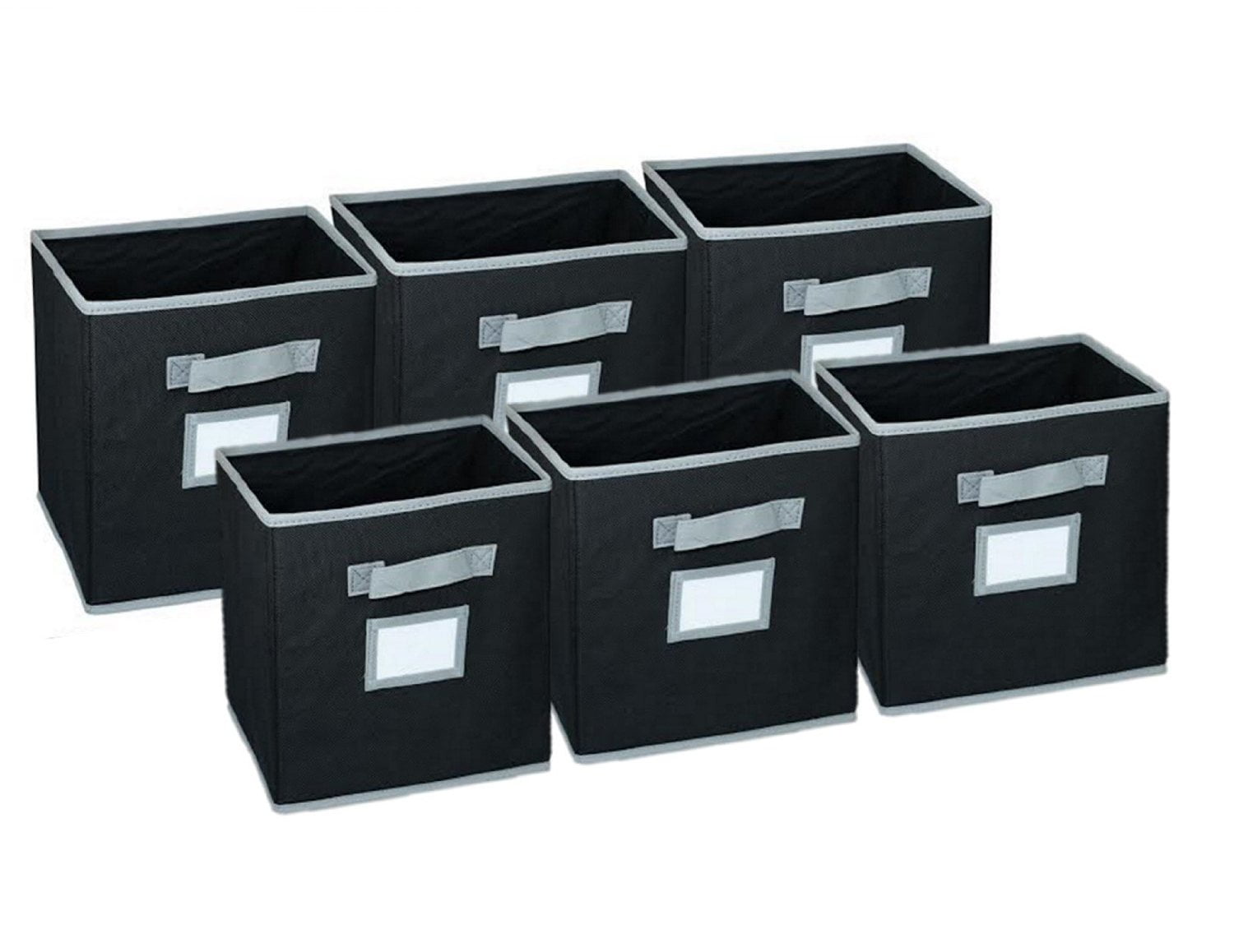 Hangorize? Collapsible Fabric Cubicle Storage Bin Set with Label Window