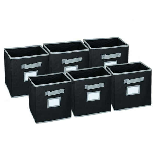 Hangorize? Collapsible Fabric Cubicle Storage Bin Set with Label Window