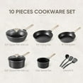 thumbnail image 6 of Carote Nonstick Cookware Set 10-Piece,Kitchen Pots and Pans Set,Stay-Cool Handles,Induction Compatible,Cookware Set for RV and Camping,Black, 6 of 7