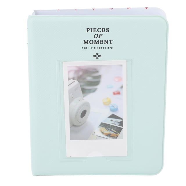Álbum de fotos portátil de 64 bolsillos, de 3 pulgadas, de cuero sintético, con carpeta para tarjetas, para mini álbumes de 12, 11 y 9 pulgadas, color verde