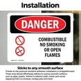 thumbnail image 3 of (2 Pack) Combustible No Smoking Or Open Flames OSHA Danger Sign, 3 of 7