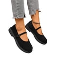 thumbnail image 5 of IEMIEMIEM Mary Jane Shoes Women Suede Ballet Flats Platform Non-Slip Classics Round Toe Ankle Buckle Strap Comfort Casual Dress Work Mary Jane Flat Shoes Black 7.5 Wide, 5 of 7