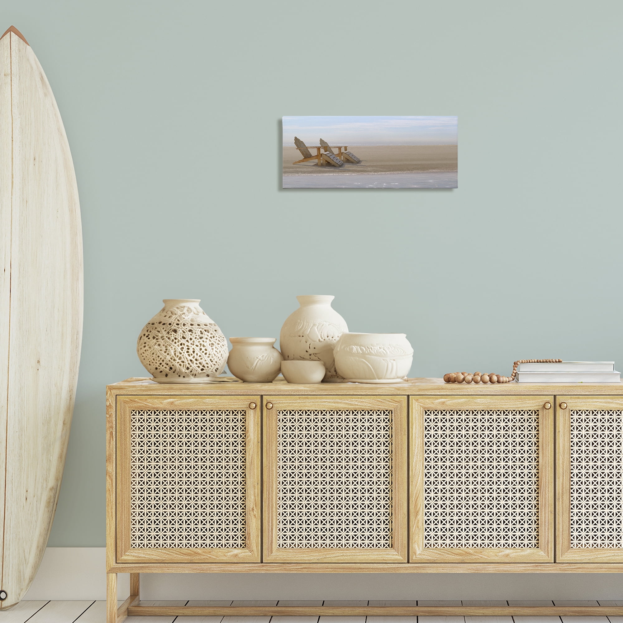 Stupell Industries Endless Beach Scene Landscape Photography Gallery Wrapped Canvas Art Print Wall Art, 24 x 10