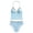 Light Blue, variant on Girls Bikini Seashell Accented Triangle Halter Top Swimsuit Sleeveless Teenager Active Beachwear Sets 2 Piece