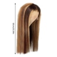 thumbnail image 3 of Teissuly Women's Bleached And Dyed Golden Brown Split Natural Long Straight Wig, 3 of 8