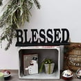 thumbnail image 5 of Linfevisi Black Wood Believe Blessed Sign Standing Block Letters Sign Rustic Freestanding Wood Word Decor Decorative Believe Blessed Table Sign Cutout Word Art Believe Blessed Shel, 5 of 7