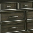 thumbnail image 3 of Ston 63 Inch Wide Dresser Chest, 7 Drawers, Pewter Handles, Wood, Gray, 3 of 5