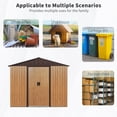 thumbnail image 4 of Jopath 8ftx4ft Outdoor Metal Storage Shed with Window and Metal Foundation for Backyard, Patio, Lawn (Coffee), 4 of 8