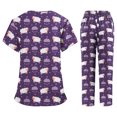 thumbnail image 2 of VIAOLI Scrubs Set for Women Nurse Uniform Jogger Set Stretch Top & Pants with Multi Pocket for Nurse Workwear, 2 of 7