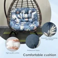thumbnail image 2 of TOPCHANCES Egg Chair Cushion Only, Water-Resistant Outdoor Rocking Chair Cushion, Thick Papasan Seat Cushion with Ties for Patio, Porch, Balcony, Garden (Leaves), 2 of 9