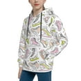 thumbnail image 2 of Uemuo Pink skates Pattern Hooded Sweatshirt for Youth Pullover with Kangaroo Pocket Trendy youth sweatshirt Casual Hoodie for Boys and Girls-Medium, 2 of 6